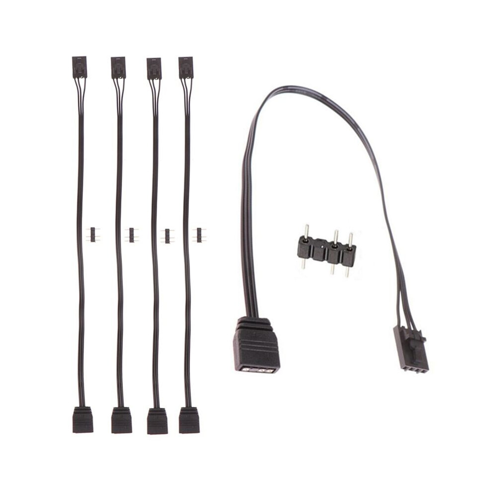 5Pcs For 4Pin Rgb To Standard Argb 3-Pin 5V Adapter Connector Rgb Cable 25Cm 6031804999430