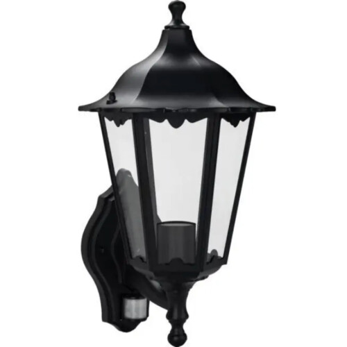 Luceco Luceco Six Panel Coach Lantern with PIR Sensor, Black