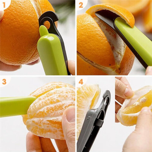 Multifunctional Kitchen Fruit Peeling Tool, Orange Peeler, Citrus Peeler, Easy Open Citrus, Grapefruit, Lemon Green 2