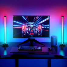 ELOUYCKE Smart LED Lightbars, Dimmable RGB Flow Light Bars 16 Million Colors TV Backlights, APP Remote Control and Music Sync Gaming Lights for PC, R
