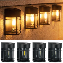 btfarm 【4 Pack】 Solar Fence Lights Outdoor Garden,