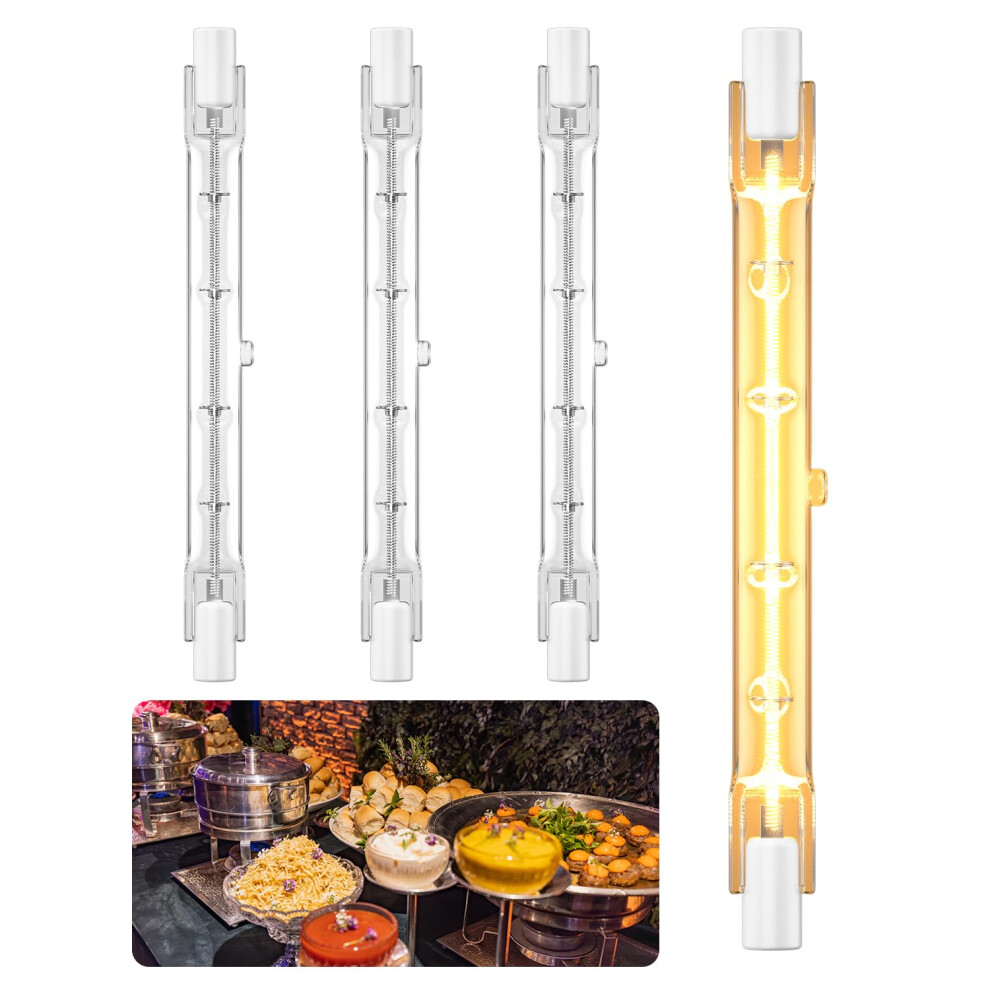 Brightark Food Heat 500W Gantry Lights Lamp, 240V 118Mm R7s Jacketed Food Safe Heat Lamp For Buffets, Canteen, Hospitality 4 Pcs 83898976