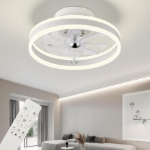 Ceiling Fan with Lights,16inch Flush Mount Ceiling Fans with Lamps Remote Control,Reversible 6 Speeds 3CCT Dimmable Noiseless White Ceiling Fan for B