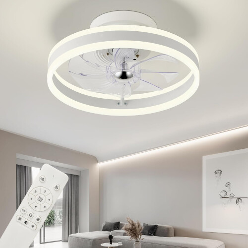 Ceiling Fan with Lights,16inch Flush Mount Ceiling Fans