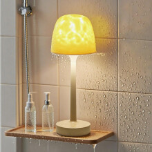 HIAME Spa-Like Shower Lamp - Waterproof Bathroom Lamp with 16 Color Ocean Wave Projector, Rechargeable Shower Light with Touch & Remote Control, Cord
