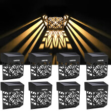 UNIFUN Solar Fence Lights, Solar Decorative Outdoor Garden Lights, Waterproof Wireless Outdoor Lights for Garden, Fence, Patio Use (8Pack)