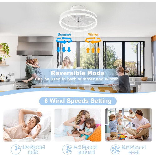 Ceiling Fan with Lights,16inch Flush Mount Ceiling Fans 1