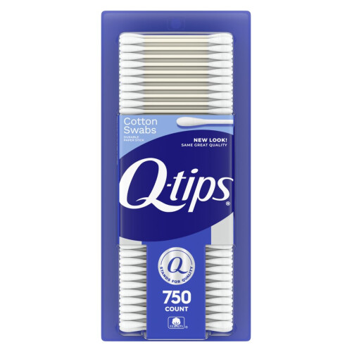 Q-tips Cotton Swabs Per Igiene e Bellezza 750 Pezzi in Cotone 100%