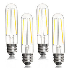 BRIMAX Dimmable E27 LED Bulbs 4W Equivalent 40W, Warm White 2700K Tubular T10 Edison Bulbs 125mm Clear Glass, Vintage LED for Chandelier Pendant Wall