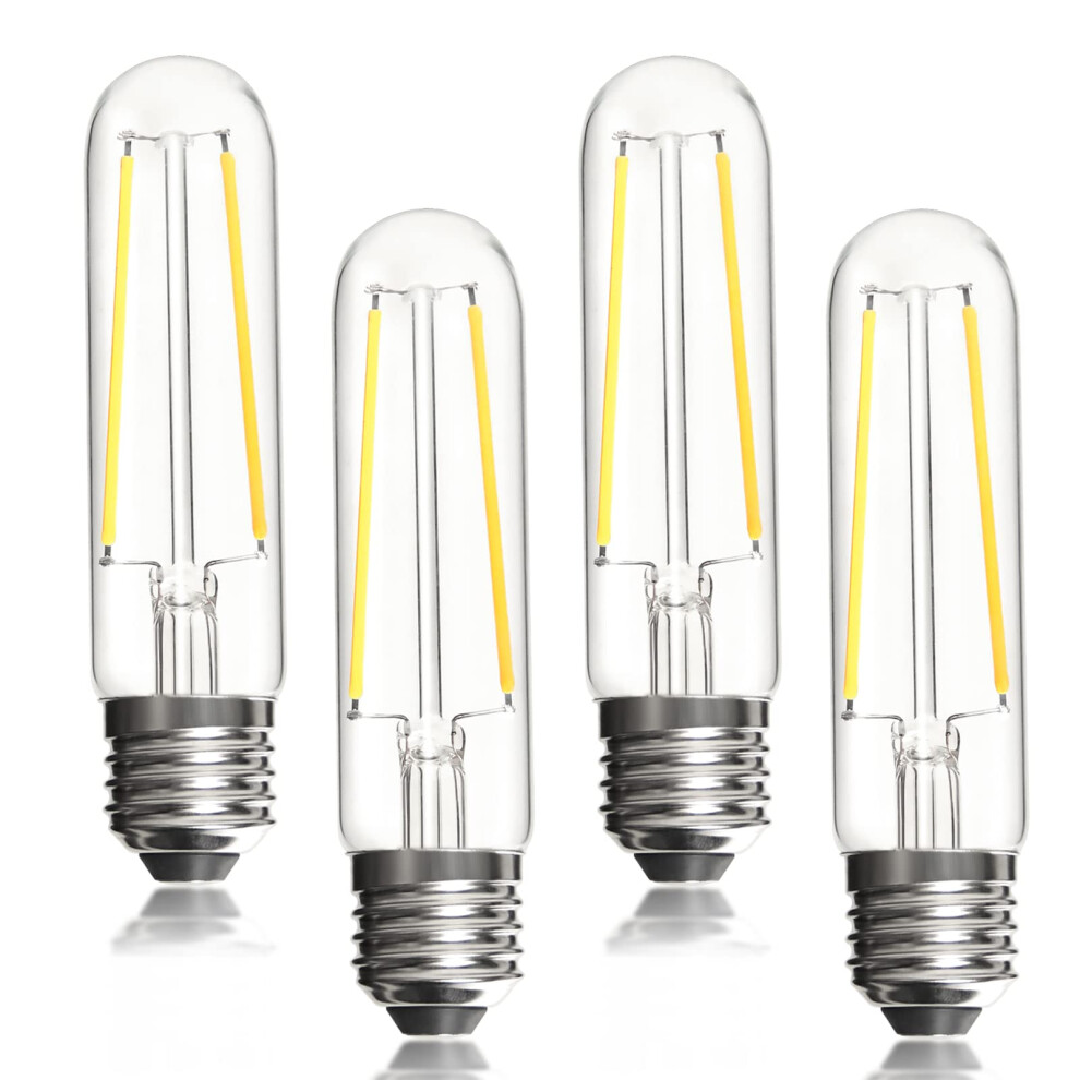 Brimax Dimmable E27 Led Bulbs 4W Equivalent 40W, Warm 2700K Tubular T10 Edison Bulbs 125Mm Clear Glass, Vintage Led For Chandelier Pendant Wall White 59674047