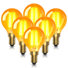 Bonlux Vintage E14 LED Light Bulb Warm White 4W Amber 2200K, Small Edison Screw Filament Bulbs, SES G45 Golf Ball Bulb, Replace 35W, Non-dimmable for