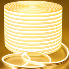 Lamomo Outdoor LED Strip Light 10m,24V 3000K Dimmable LED Neon Rope Strips,Waterproof Silicone Flexible Warm White Strip Lights for Kitchen Bedroom Ga