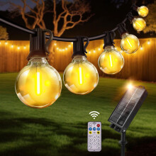 Woowtt Solar Festoon Lights Outdoor, Remote 15M/50FT Solar