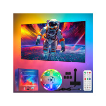 GHPFLOXQY TV LED Backlight with Screen Sync, 5m Cuttable LED Strip Lights for 75-85 Inch TV & PC Monitor, Music & Game Sync Colour Changing Lights