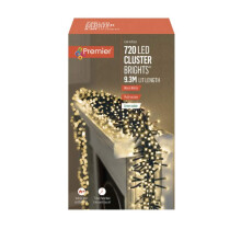 Premier Decorations - 720 Multi Action Cluster LED Lights with Timer - Warm White