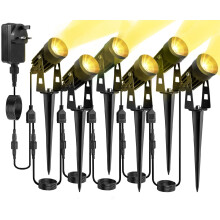 30m Garden Spotlights Mains Powered Waterproof 18W 6-Packs