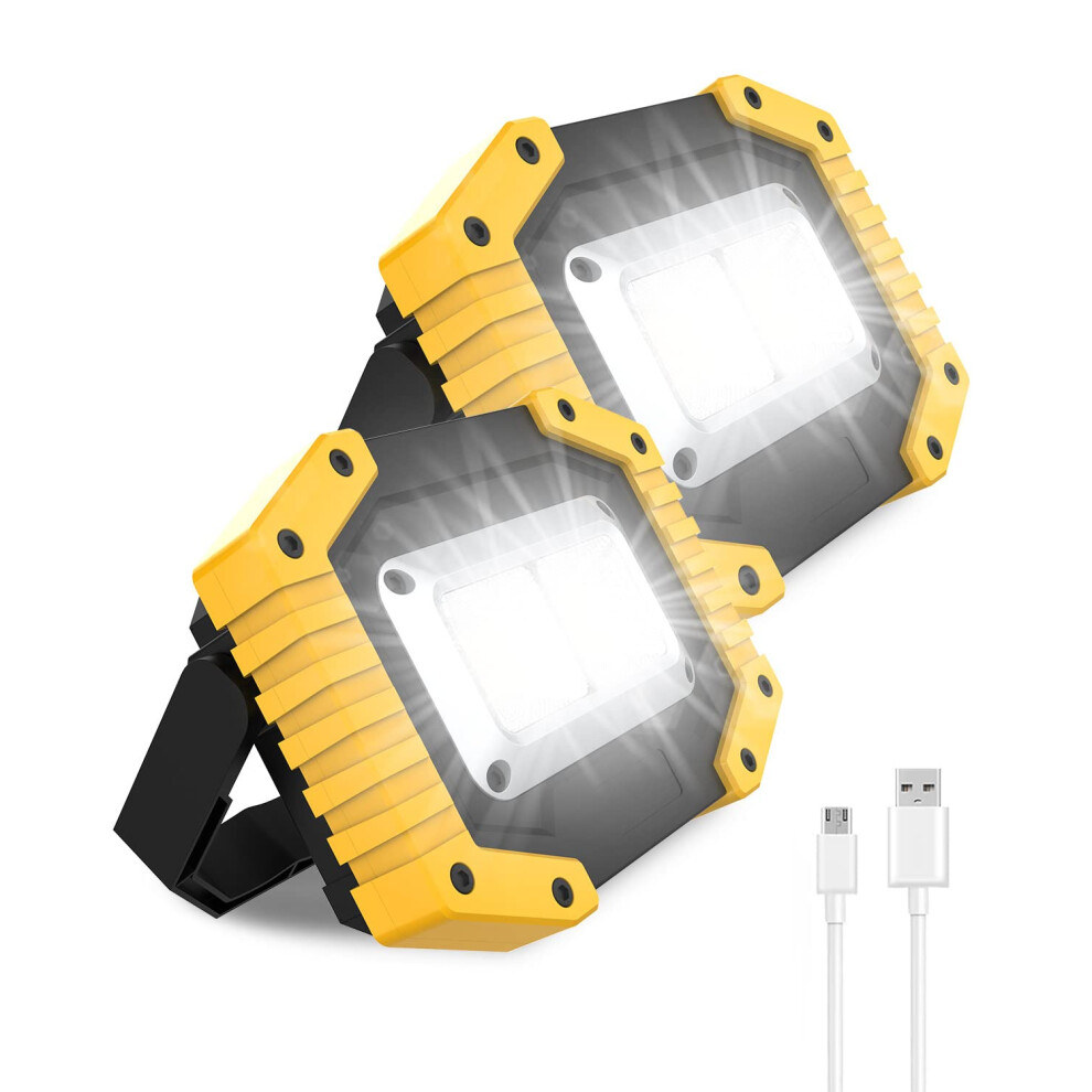Tuare Rechargeable Work 30W 2000Lm Usb - 3 Ing Modes, Ip65 Portable Flood For Garage, Workshop, Camping, Hiking (2 Pack) Light 63183566