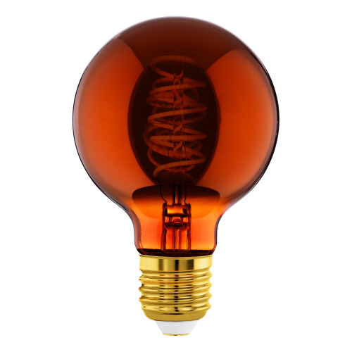 EGLO Eglo Dimmable E27 LED Globe, Vintage Spiral Filament Light