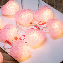 Pink Heart Fairy Lights Battery Operated 2m 10 LED String