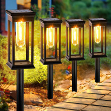 GTYZZH Solar Lights Outdoor Garden, 6 Pack Garden Lights Solar Powered Waterproof, Auto On/Off Warm White Pathway Light Ideal for Lawn, Yard, Path, P