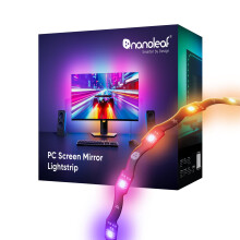 Nanoleaf PC Screen Mirror LED Strip Light, 2.5M RGB IC Zigzag Backlights, Stick to Monitors up to 32”, Smart USB-C Trimmable Strip with Direct Music