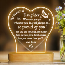 Attivolife Daughter Gift from Parent, 3D Night Light Warm Color Illusion Optical Table Lamp, Home Bedside Decoration Christmas Birthday Present from