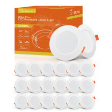 Tomosu LED Downlights for Ceiling Warm White 6000K 5W 450LM, AC 220-240V, Cut Φ75-90mm, 24mm Ultra Slim LED Recessed Ceiling Lights, IP44 Spotlights