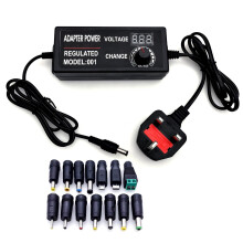 JZK Adjustable Voltage Power Supply DC 3-12V 5A with Digital Display, 60W 100-240V AC to DC 3V 4V 4.5V 5V 6V 7V 8V 9V 10V 12V Universal Power Adapter