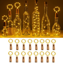 JALEVID Bottle Lights 16 Packs 2M String Fairy Lights 20 LEDs Cork Light fo
