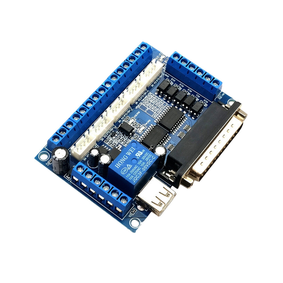 Driver Board Mach3 Engraving Machine 5 Axis Cnc Breakout Board With Optical Coupler For Stepper Motor Drive Controller 4762428470747