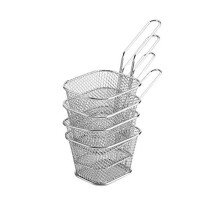 Fry Baskets, Mesh Wire French Fries Chip Basket Net, Food Presentation Baskets French Fry Holder for Kitchen C