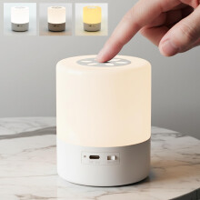 QUIGO Rechargeable Night Light Kids Bedroom Touch Bedside Lamps Touch LED Table Lamp, Portable Camping Dimmable Warm White Desk Nursery Office