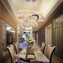 Dixun Modern LED Crystal Chandeliers 3 Rings Ceiling Lights