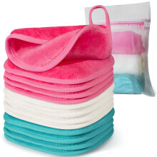 Make-up Verwijderdoek, 15 cm x 15 cm Herbruikbare Gezichtdoek voor Make-up Verwijdering met Mesh Tas