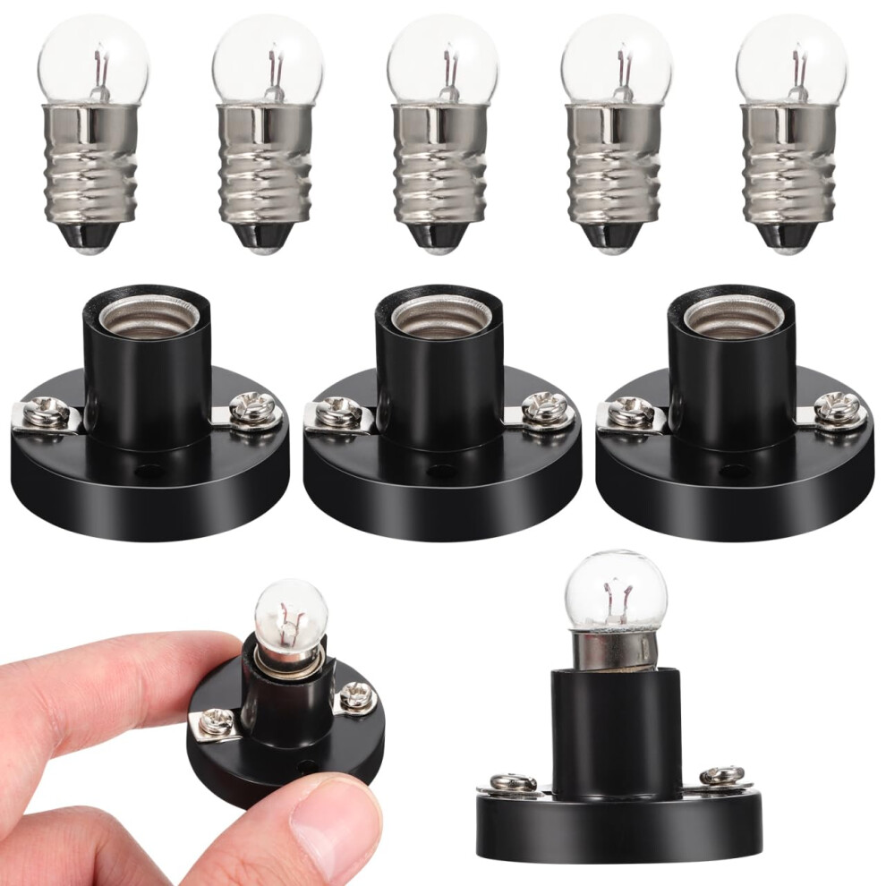 Villcase E10 Screw Lamp Holder Set 10Pcs Screw Type Bulb Holders For Physics Experiments And Diy Projects Plastic Base For Students And Home Use 30134423