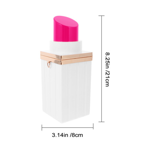 2Stk Clutch Bag Lippenstift Design Pink Mit Kette, Abend