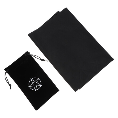 2Sets Tarot Karten Beutel Mit Pentacle Tischdecke Für Zuhause Schwarz