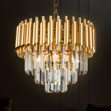 FRIXCHUR Crystal Chandeliers Modern 3-Tier Flush Mount