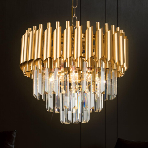 FRIXCHUR Crystal Chandeliers Modern 3-Tier Flush Mount