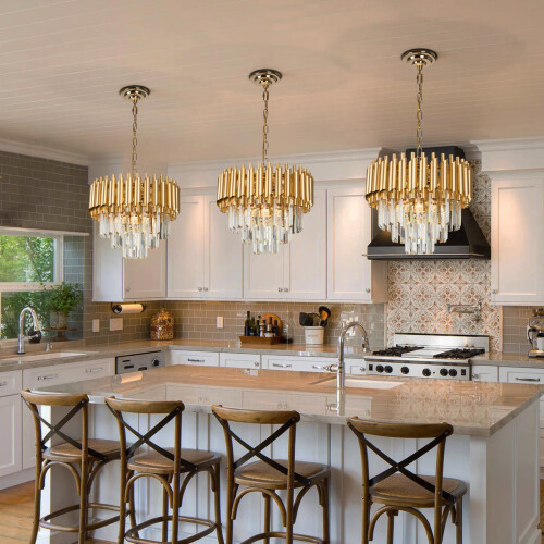 FRIXCHUR Crystal Chandeliers Modern 3-Tier Flush Mount 1