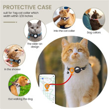 Cat Collar Holder, for Air Tag Cat Collar Holder Compatible for Airtag GPS Tracker,2Pack Case Cover Black and