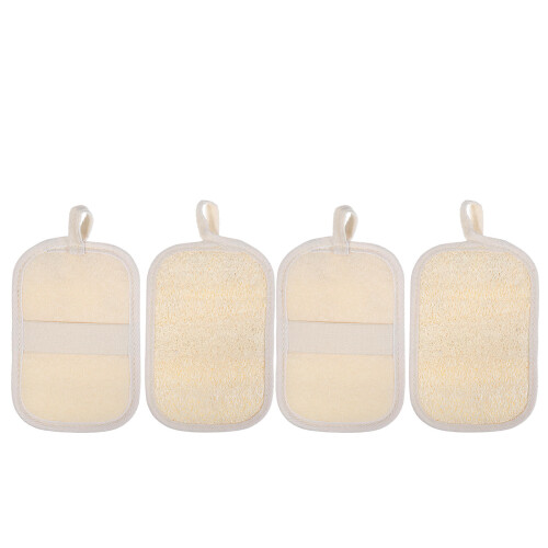 12Pcs Multiuse Natural Loofah Back and Face Scrubber with Elastic Band