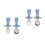 2Sets Sky-Blue Silicone Handle Children Silverware Set Stainless Steel 7