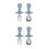 2Sets Sky-Blue Silicone Handle Children Silverware Set Stainless Steel 9