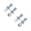 2Sets Sky-Blue Silicone Handle Children Silverware Set Stainless Steel 4