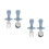 2Sets Sky-Blue Silicone Handle Children Silverware Set Stainless Steel 5