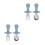 2Sets Sky-Blue Silicone Handle Children Silverware Set Stainless Steel 8