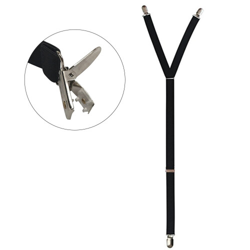 2 Schwarze Hemdstützen Mit Starkem Clip, Elastisch Robust 1