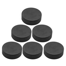 6St Zwarte PU Hockey Pucks Voor En Buiten Training En Oefenen