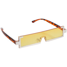 2Pcs Leopard Pc Alloy Square Sunglasses Unisex Sun Protection Eyewear